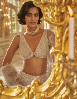 Ivory Three-Dimensional Lehenga Set -Africans Shop sc24014