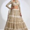 Ivory Multi-Tiered Lehenga Set -Africans Shop sc 22111