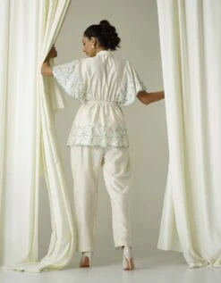 Ivory Teal Blue Top With Pant -Africans Shop sk525tbb