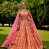 Pink And Yellow Silk Lehenga Set -Africans Shop snp41221