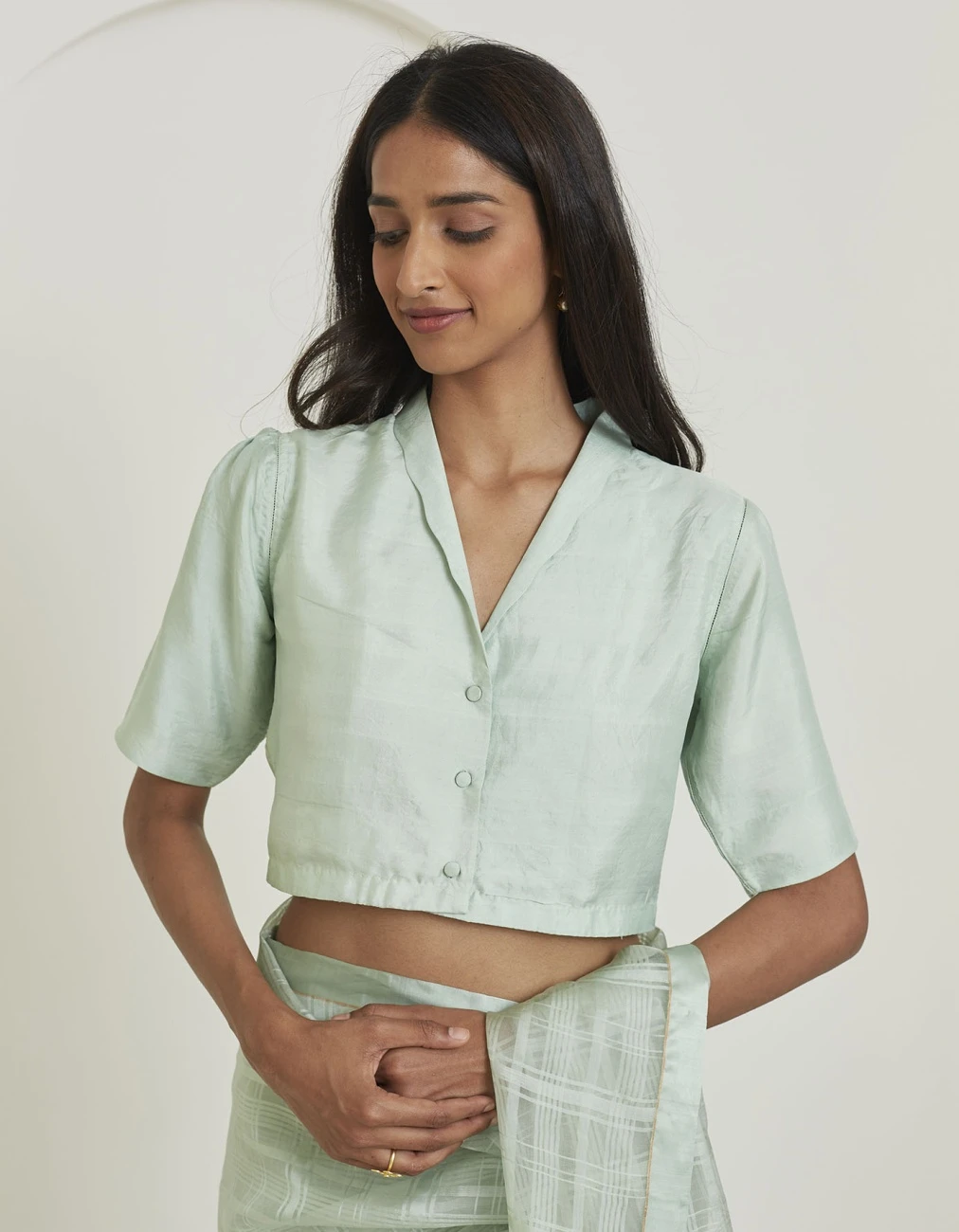 Panache Seafoam Mulberry Silk Blouse 3 Panache Seafoam Mulberry Silk Blouse