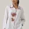 White Gulzaar Khadi Long Shirt -Africans Shop ss2309a1
