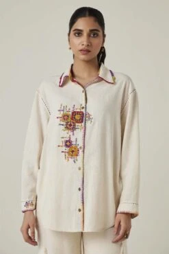 Off-White Gulzaar Khadi Long Shirt