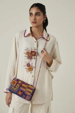 Off-White Gulzaar Khadi Long Shirt -Africans Shop ss2309b4