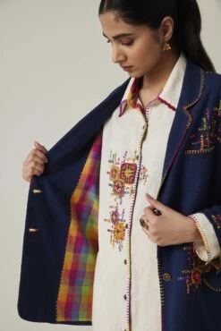 Off-White Gulzaar Khadi Long Shirt -Africans Shop ss2309b5