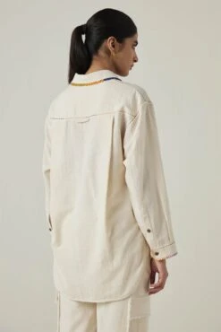 Off-White Gulzaar Khadi Long Shirt -Africans Shop ss2309bb