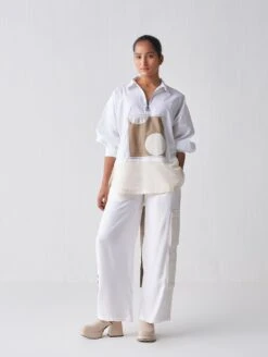 White Patch U Hem Shirt