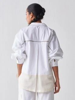 White Patch U Hem Shirt -Africans Shop ss23s01b