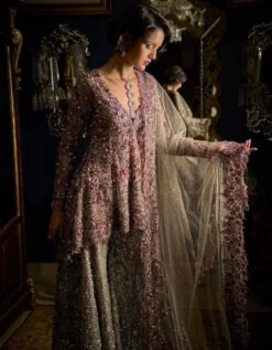 Ruby Silver Sharara Set -Africans Shop ss53125