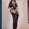 Lavender Discharge Print Kaftan Top And Pant Set -Africans Shop stp181