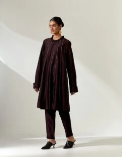 Paneled Long Shirt In Aubergine -Africans Shop tp4lngpurple3 1