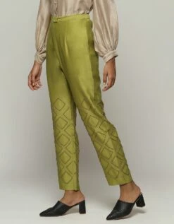 Geometric Diamond Embroidery Tapered Pant -Africans Shop tr1110972