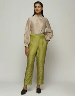 Geometric Diamond Embroidery Tapered Pant -Africans Shop tr1110975