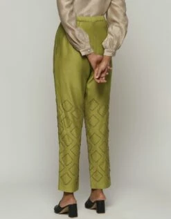 Geometric Diamond Embroidery Tapered Pant -Africans Shop tr111097b