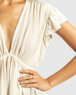 Ivory Ivory Gathered Silk Georgette Top 10 Ivory Ivory Gathered Silk Georgette Top -Africans Shop ts06ss23w4