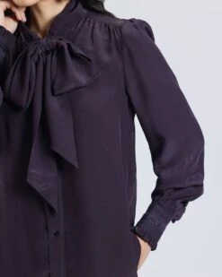 Brown Scarf Neck Silk Blouse 10 Brown Scarf Neck Silk Blouse -Africans Shop ts15aw23bn4