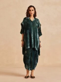 Ruhaani Kimono Sleeve Shirt In Blue