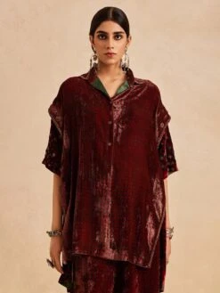 Ruhaani Kimono Sleeve Shirt In Pomegranate -Africans Shop v2303c3