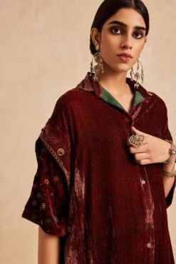 Ruhaani Kimono Sleeve Shirt In Pomegranate -Africans Shop v2303c4