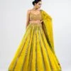 Moss Green Mirror Seam Lehenga Set -Africans Shop vasslh23101
