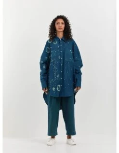 Turquoise Shibori Shirt