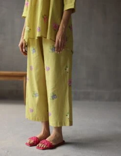 Water Lily Pants In Lime -Africans Shop wlpantlime3