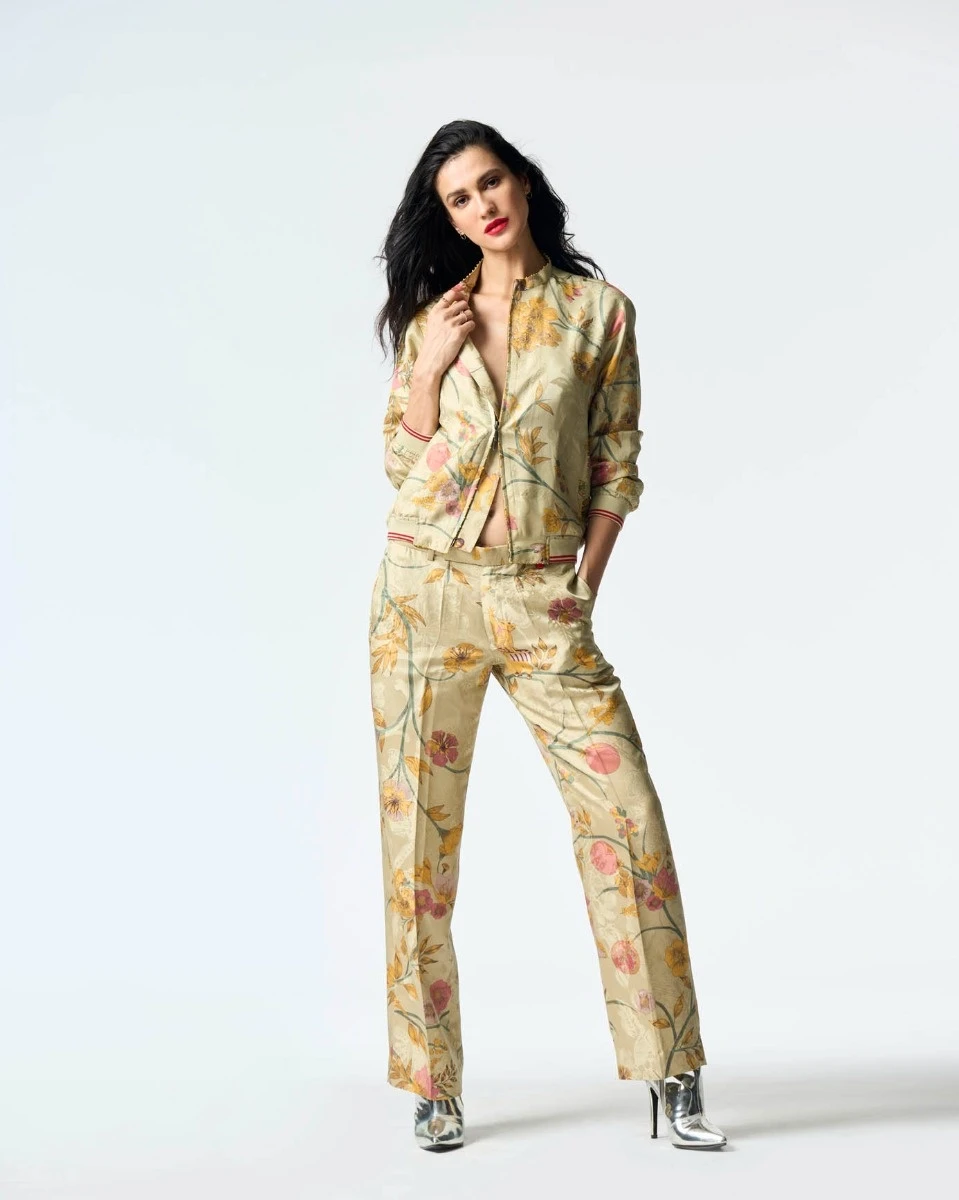 Orchard Straight Fit Trouser Mint Silk Damask 3 Orchard Straight Fit Trouser Mint Silk Damask