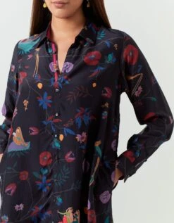 Midnight Vineyard Udaan Shirt In Silk 50G -Africans Shop ws470cs50g597b