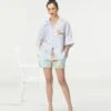 Rainforest Oversized Bush Shirt Ice Blue Linen -Africans Shop ws479li5561