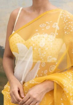 Yellow Kokino Polka Print Bralette Blouse -Africans Shop yambl232